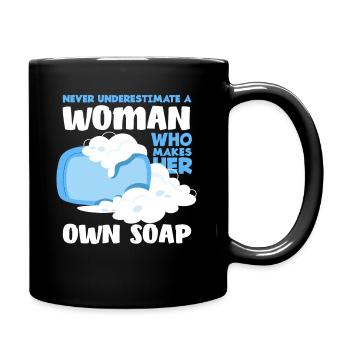 Ne sous-estimez jamais une femme qui veut la sienne - Mug uni - noir - Droite