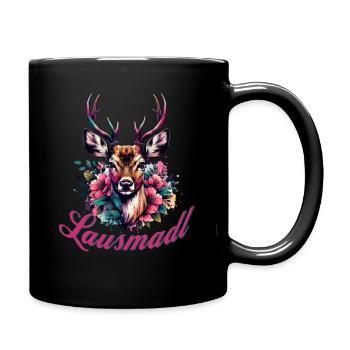 Trachtenshirt Damen Dirndl Ersatz Volksfest - Tasse einfarbig - Schwarz - Rechts