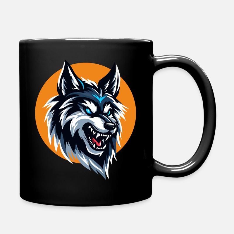 Wolf Head - Full Colour Mug - black