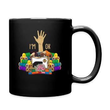 Couture, couture, couture, courtepointe - Mug uni - noir - Droite