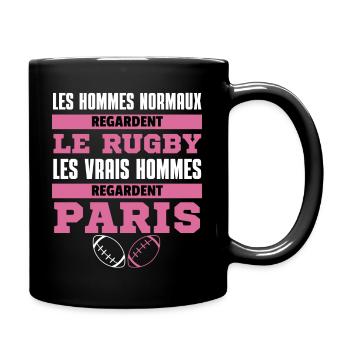 Les Vrais Hommes Regardent Paris - Mug uni - noir - Droite