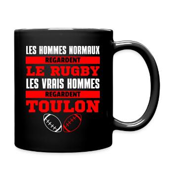 Vrais Hommes Regardent Toulon - Mug uni - noir - Droite