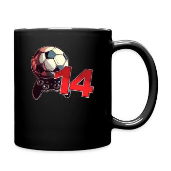 Football and Gaming Birthday Boy 14 Years - Full Colour Mug - black - Right