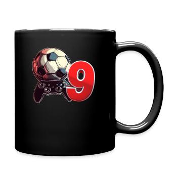 Football and Gaming Birthday Boy 9 Years - Full Colour Mug - black - Right