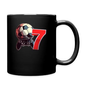 Football et jeux d’argent Anniversaire garçon 7 ans - Mug uni - noir - Droite