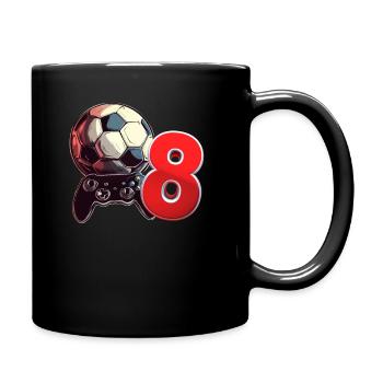 Football et jeux d’argent Anniversaire garçon 8 ans - Mug uni - noir - Droite