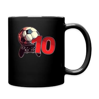 Football and Gaming Birthday Boy 10 Years - Full Colour Mug - black - Right