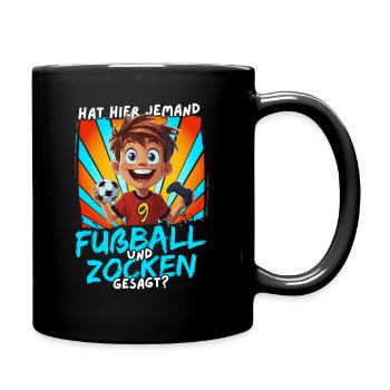 Football and Gaming Birthday Boy 9 Years - Full Colour Mug - black - Right