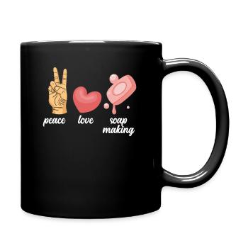 Frieden Liebe Seifenherstellung - Tasse einfarbig - Schwarz - Rechts