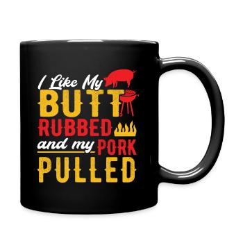 BBQ , Barbecue, Grillen, SMoken, Grillmeister - Tasse einfarbig - Schwarz - Rechts