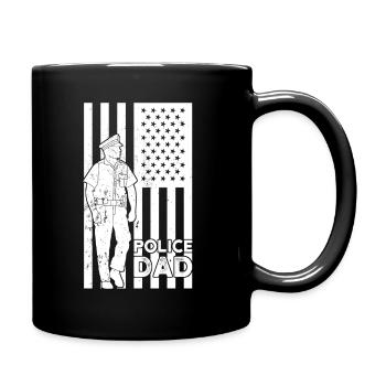 Patriotic policeman police chief policeman father - Full Colour Mug - black - Right