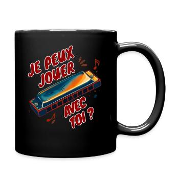 Je peux jouer avec toi ? - Mug uni - noir - Droite