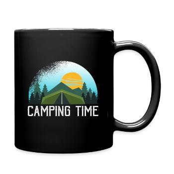 Campen Zelten Zelt Natur Geschenk - Tasse einfarbig - Schwarz - Rechts
