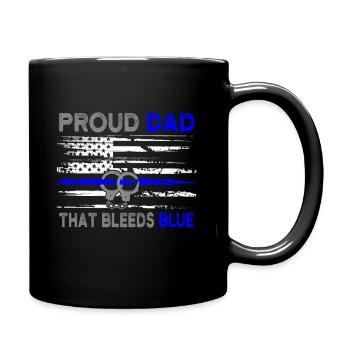 Policier, Police, Papa, Papa - Mug uni - noir - Droite