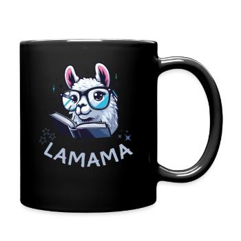 Lamama funny llama gift for moms and moms - Full Colour Mug - black - Right