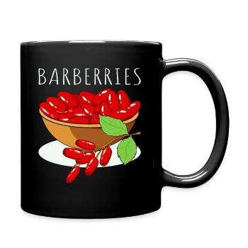 Zweig mit Hagebutten - Hagebutte - Tasse einfarbig - Schwarz - Rechts