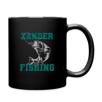 Zander Angler - Tasse einfarbig - Schwarz - Rechts