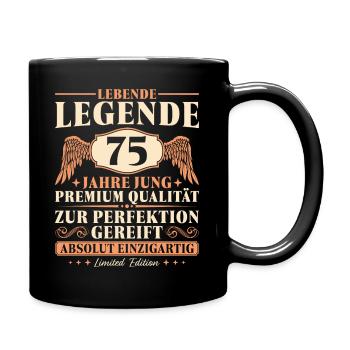 75 Jahre Jung Vintage 75 Geburtstag - Tasse einfarbig - Schwarz - Rechts