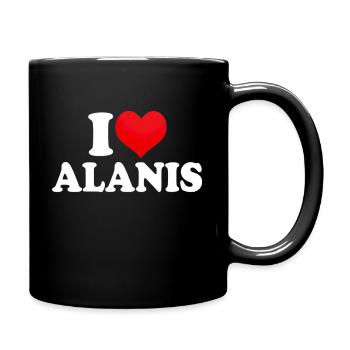 I Love Alanis, I Heart Alanis - Tasse einfarbig - Schwarz - Rechts