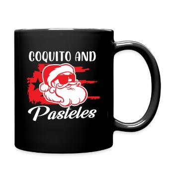coquito and pasteles Design for a fan of Christmas - Full Colour Mug - black - Right