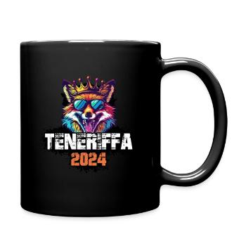 Teneriffa 2024 Urlaub Fuchs - Tasse einfarbig - Schwarz - Rechts