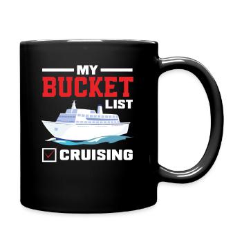 Meine Bucket List Kreuzfahrt - Tasse einfarbig - Schwarz - Rechts