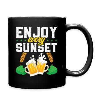 Beer Sunset Beer Vintage - Full Colour Mug - black - Right