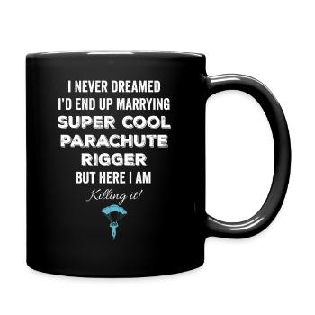 Drôle de parachutiste disant parachutisme - Mug uni - noir - Droite