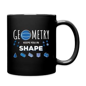 Geometrie Spruch - Tasse einfarbig - Schwarz - Rechts