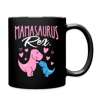 Mamasaurus Rex T-Rex Dino Muttertag Beste Mama Mam - Tasse einfarbig - Schwarz - Rechts