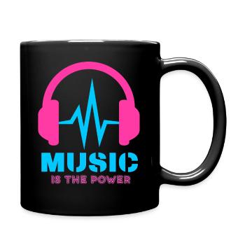 Music is the power - Tasse einfarbig - Schwarz - Rechts