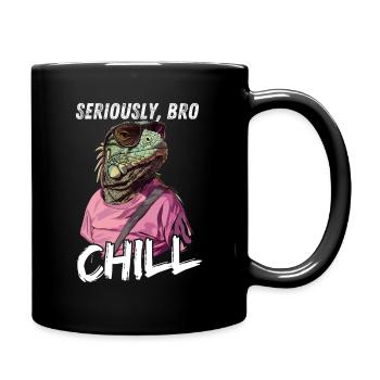 Seriously Bro Chill Lizard Meme Design - Mug uni - noir - Droite