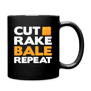 cut rake bale repeat Design for a worker of baling - Tasse einfarbig - Schwarz - Rechts