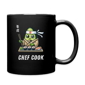 Chef Cook Avocado Cooking Grill Master - Full Colour Mug - black - Right