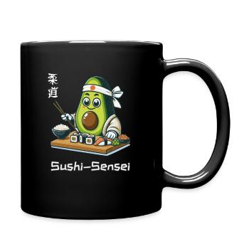 Avocado Sushi Sensei Chef Asian Cuisine - Full Colour Mug - black - Right