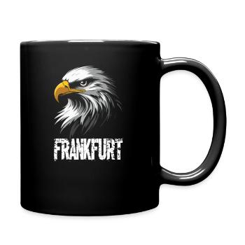 Frankfurt Adlerkopf FFM Ultras Stolz - Tasse einfarbig - Schwarz - Rechts