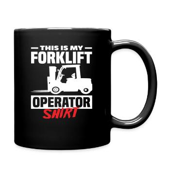 Dies Ist Mein Gabelstaplerfahrer Shirt - Tasse einfarbig - Schwarz - Rechts