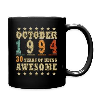 October 1994 Birthday Gift 1994 October - Full Colour Mug - black - Right