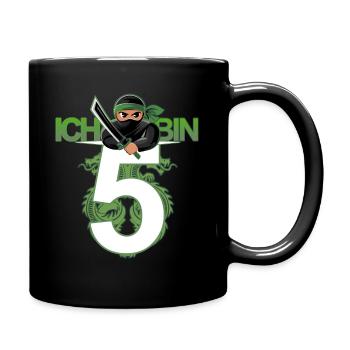 5. Geburtstag Ninja Kostüm 5 Jahre alt Junge - Tasse einfarbig - Schwarz - Rechts