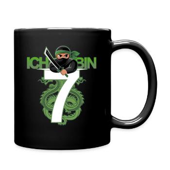 7. Geburtstag Ninja Kostüm 7 Jahre alt Junge - Tasse einfarbig - Schwarz - Rechts