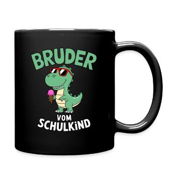 Cooler Dinosaurier Bruder von Schulkind 2025 - Tasse einfarbig - Schwarz - Rechts
