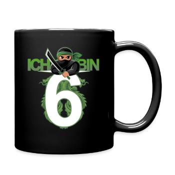6. Geburtstag Ninja Kostüm 6 Jahre alt Junge - Tasse einfarbig - Schwarz - Rechts