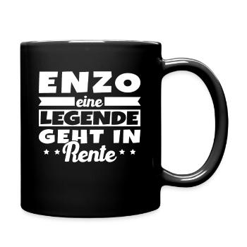 Enzo, eine Legende, geht in den Ruhestand - Tasse einfarbig - Schwarz - Rechts
