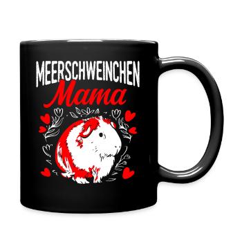 Meerschweinchen Mama Haustier Muttertag Mama Famil - Tasse einfarbig - Schwarz - Rechts