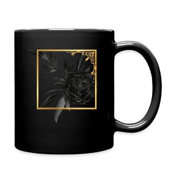 Black rose with a golden frame - Full Colour Mug - black - Right