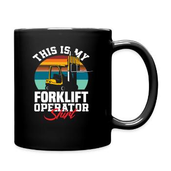 This Is My Forklift Driver Shirt - Full Colour Mug - black - Right
