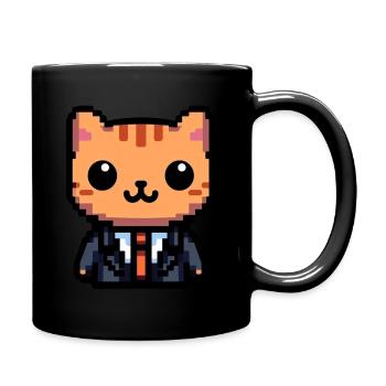 Pixel Purrfection Cat - Full Colour Mug - black - Right