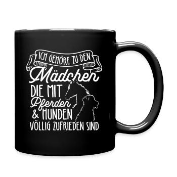 Pferde Hund Hundebesitzerin Reiterin Pferde Reitfa - Tasse einfarbig - Schwarz - Rechts