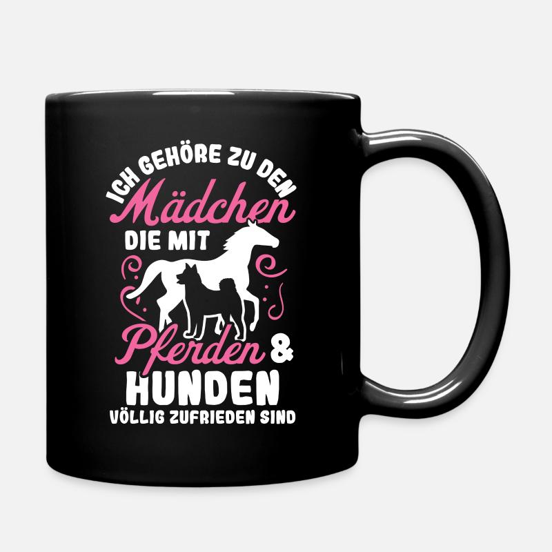 Pferde Hund Hundebesitzerin Reiterin Pferde Reitfa - Tasse einfarbig - Schwarz