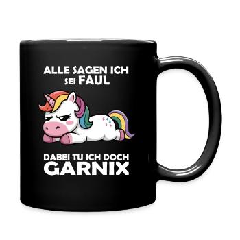Everyone says I'm lazy, funny saying - Full Colour Mug - black - Right